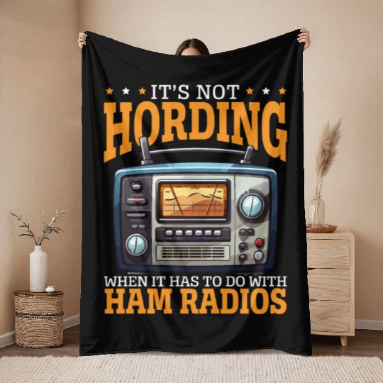 Ham Radio Operator Morse Code Radioactivity Throw Blankets