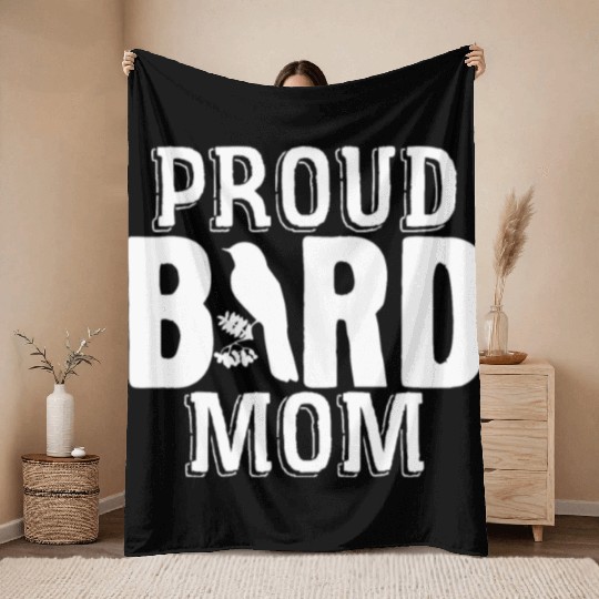 Bird Mom Birds Love Budgie Sparrow Heron Parrot Throw Blankets