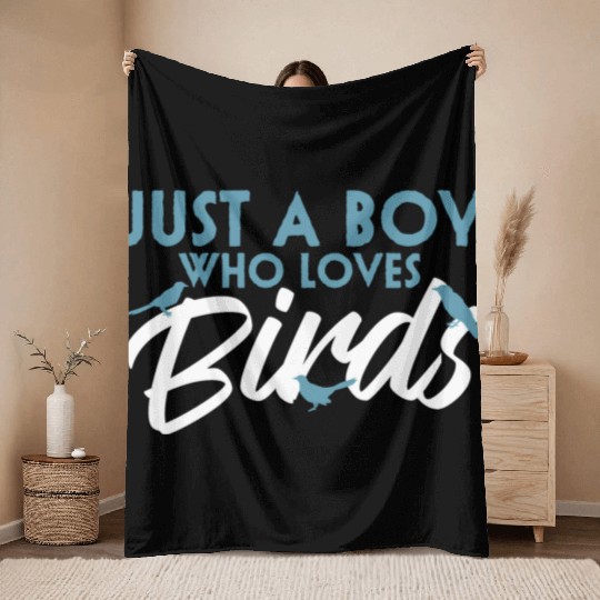 Bird Budgie Boy Avian Love Robin Heron Hummingbird Throw Blankets
