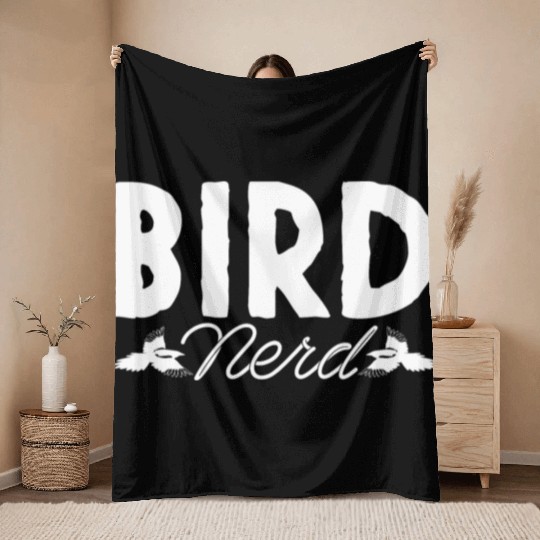 Bird Nerd Joke Birds Lover Budgie Parrot Heron Throw Blankets