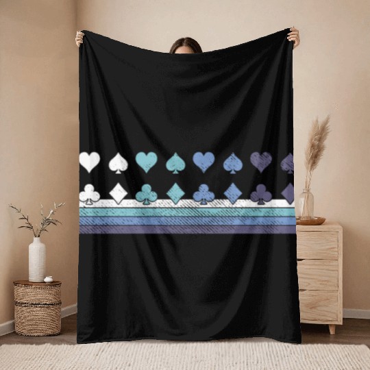 Card Symbols Design - Poker, Cards, Game Throw Blankets