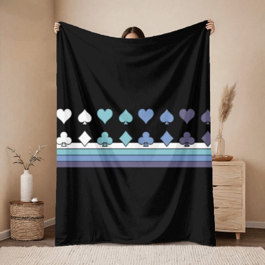 Card Symbols Design - Poker, Cards, Game Throw Blankets