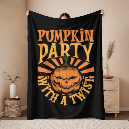 Scary Pumpkin Halloween Costume Autumn Fall Gift Throw Blankets