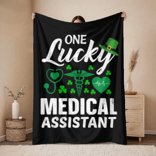 St Patrick'S Day Lucky Medical Assistant Throw Blankets