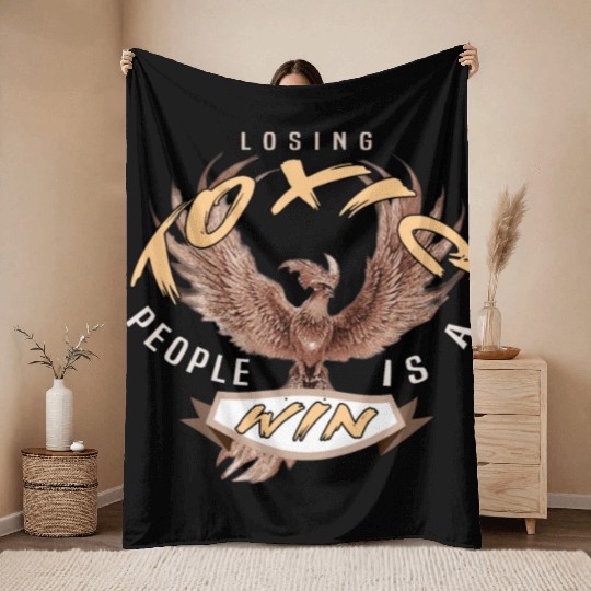 losing toxic people is a win Throw Blankets