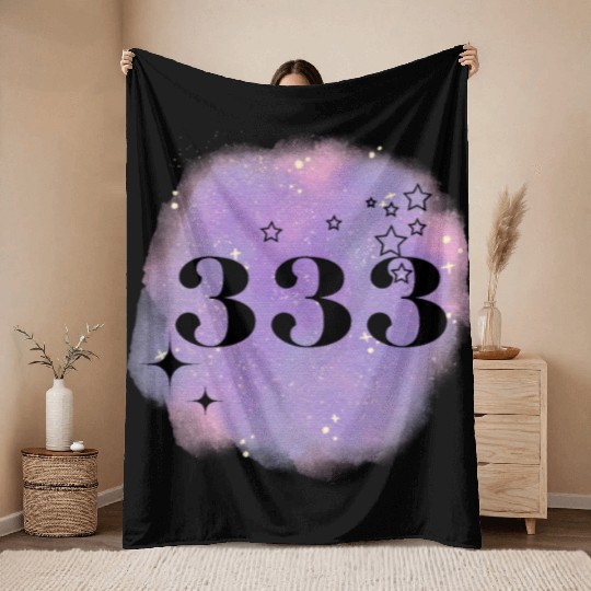 Angel Number 333 Numerology Purple Throw Blankets