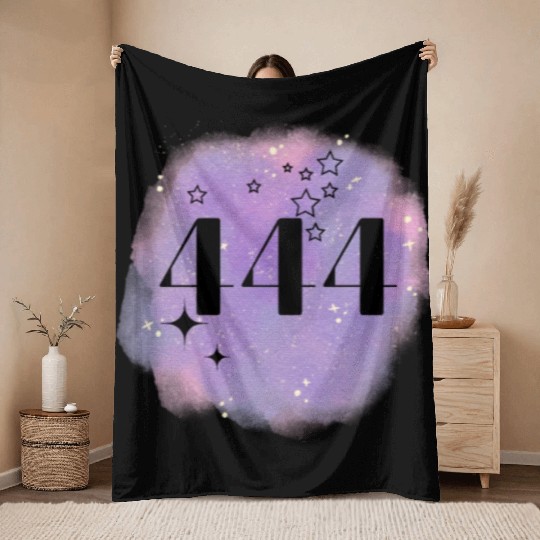Angel Number 444 Numerology Purple Throw Blankets