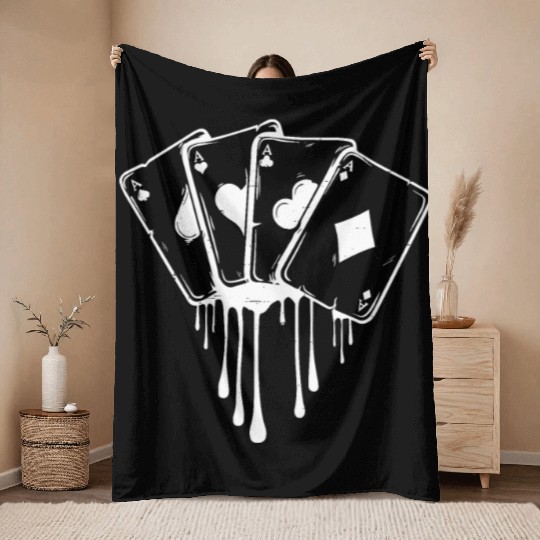 Poker Karten Texas Hold’em Throw Blankets