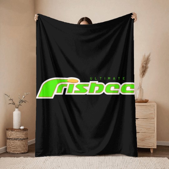 ultimate frisbee green Throw Blankets