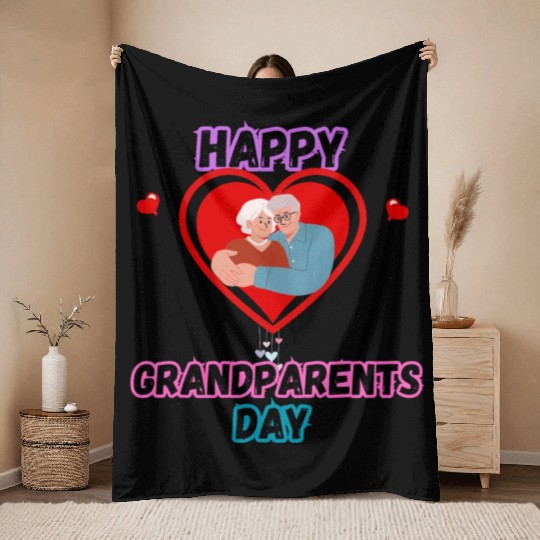 Happy Grandparents Day Throw Blankets