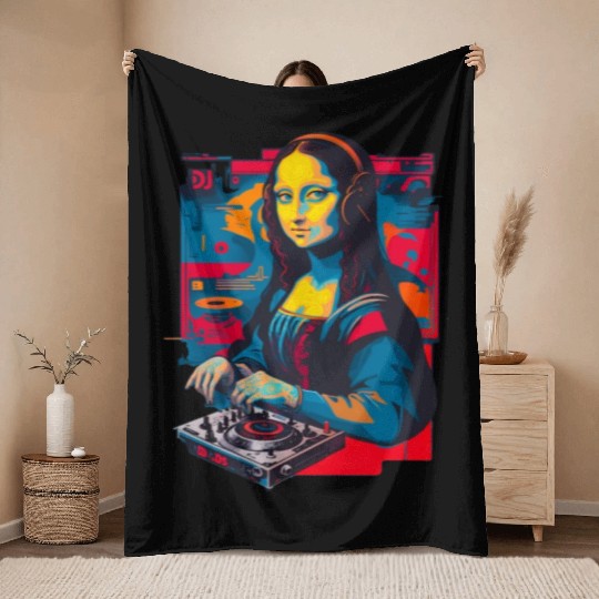Dj Mona Lisa Throw Blankets