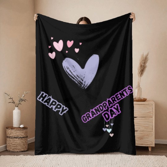 Happy Grandparents Day Throw Blankets
