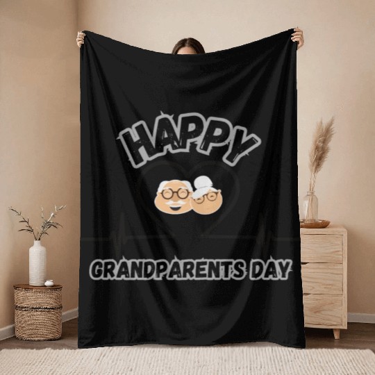 Happy Grandparents Day Throw Blankets