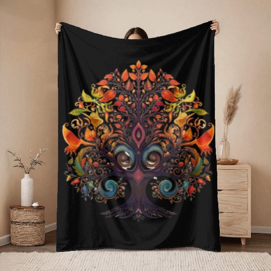 Tree Lovers Tree of Life Throw Blankets