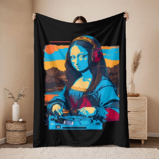 Dj Mona Lisa Throw Blankets