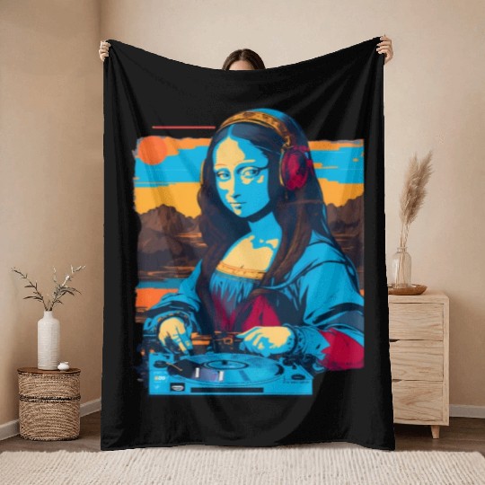 Dj Mona Lisa Throw Blankets