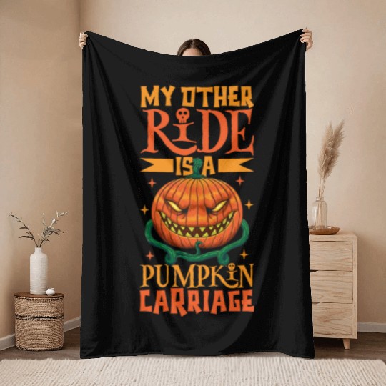Scary Pumpkin Halloween Costume Autumn Fall Gift Throw Blankets