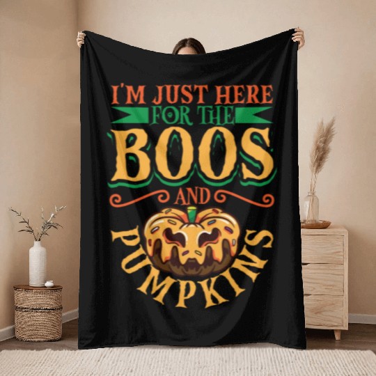Scary Pumpkin Halloween Costume Autumn Fall Gift Throw Blankets