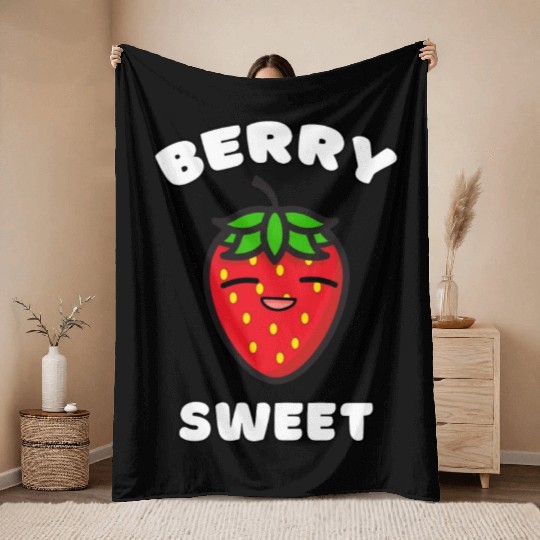 Berry Sweet - Strawberry Throw Blankets