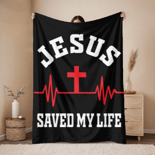 Jesus Saved My Life Love Jesus Christian Christmas Throw Blankets