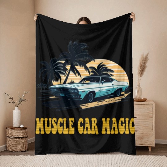 Muscle Car Magic Throw Blankets
