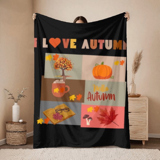 I love Autumn Throw Blankets