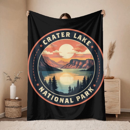 Crater Lake National Park Throw Blankets