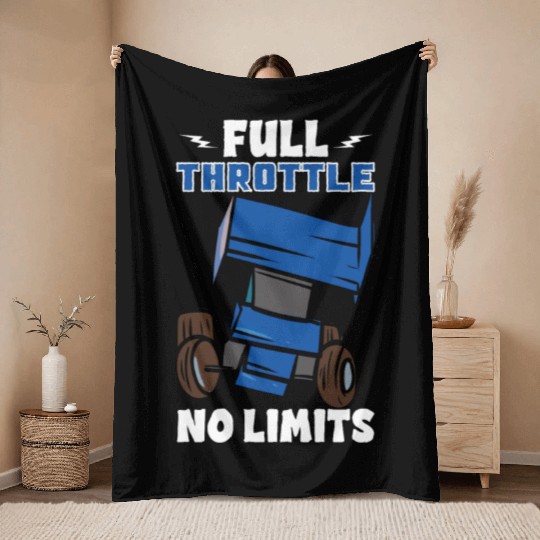 Sprint Car Mom Dirt Track Racing Racing Race Day Throw Blankets