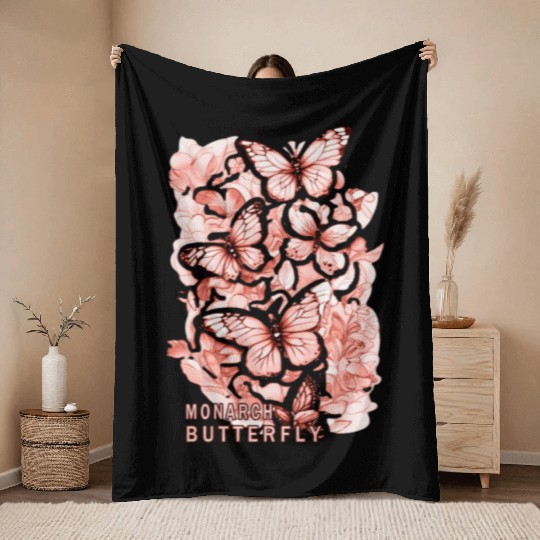monarch butterfly Throw Blankets