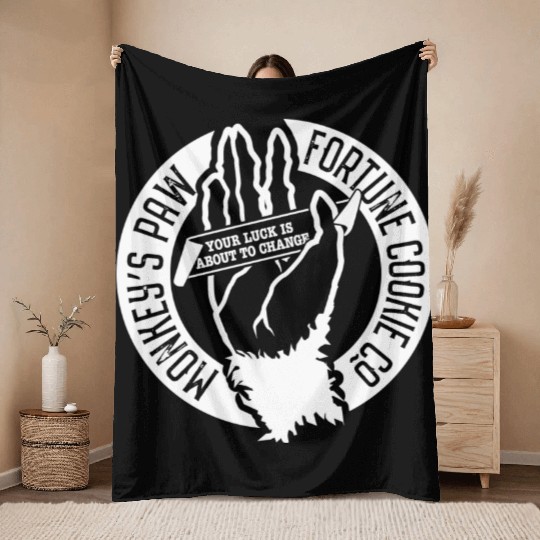 Monkey s Paw Fortune Cookie Company Throw Blankets