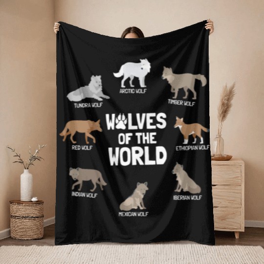 Wolves Of The World Wilderness Wildlife Throw Blankets