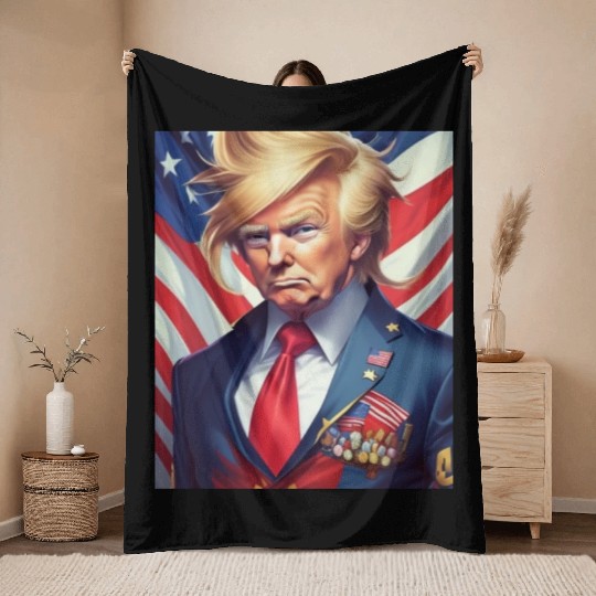 donald trump Throw Blankets