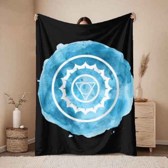 Clear Expressions: Throat Chakra Artistry Throw Blankets