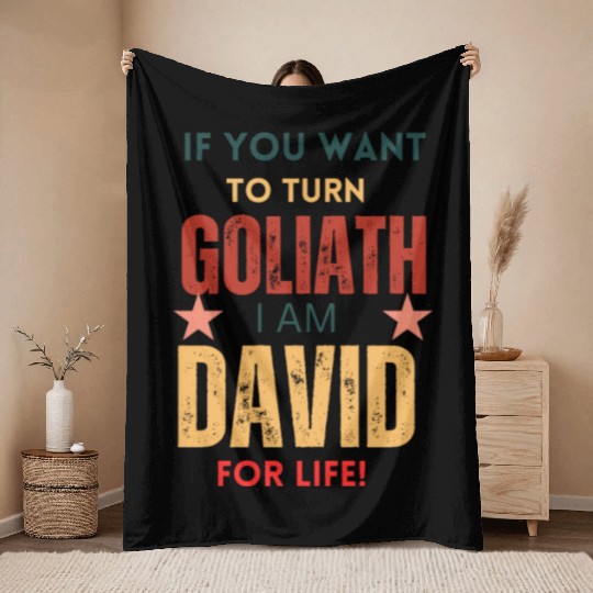 David For Life Faith Over Fear Stories Throw Blankets