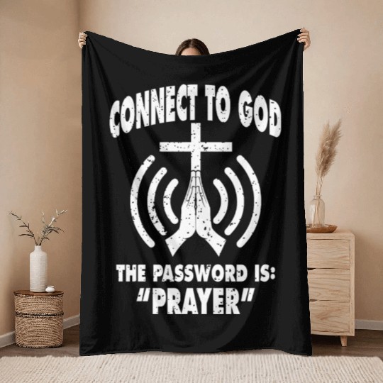 Connect To God Love Jesus Christian Christmas Throw Blankets