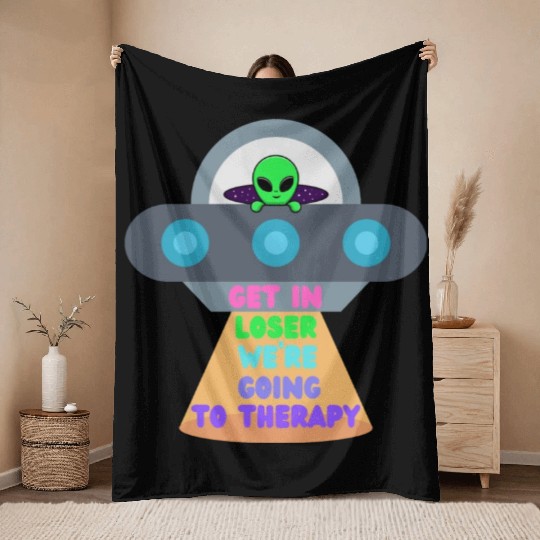 Get in Loser Throw Blankets