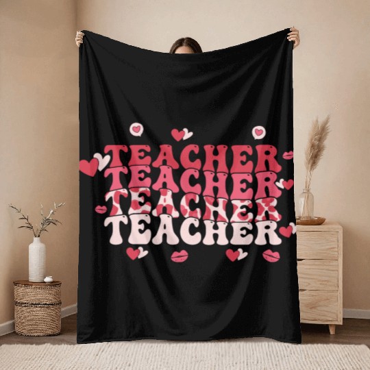 Teacher Valentines Day Gift Throw Blankets