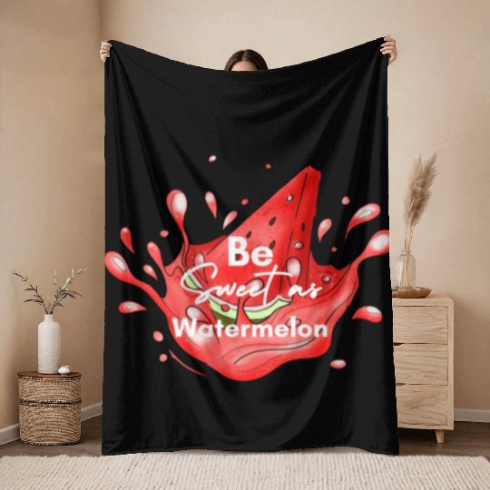 Be Sweet As Watermelon Throw Blankets