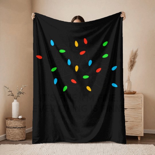 Everything Is Fine Christmas Lights Ela Teacher Throw Blankets