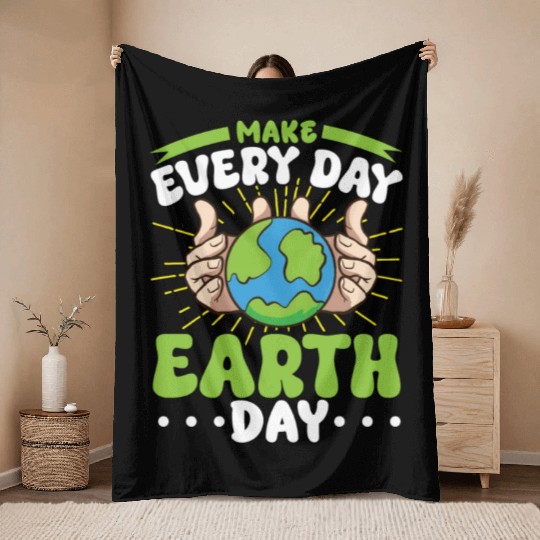 Climate Change Environmental Earth Day Planet Throw Blankets