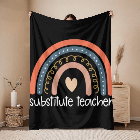 Substitute Teacher Back To School Sub Teacher Throw Blankets