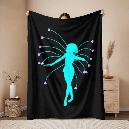Valentine Fairy Vector Throw Blankets