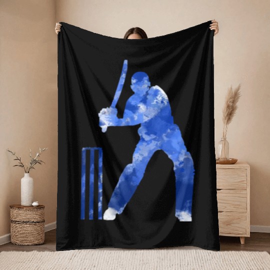 Cricket Batsman, County World One Day - I Love It Throw Blankets