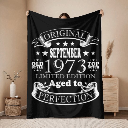 september 1973 Anniversary september 1973 septembe Throw Blankets