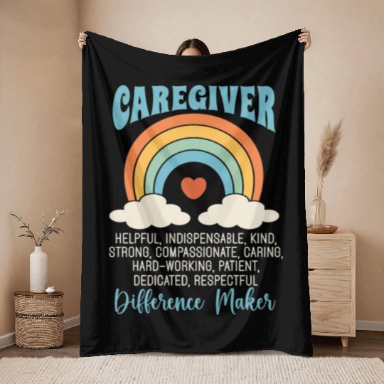 Caregiving Caregiver Helpful Independent Caregiver Throw Blankets