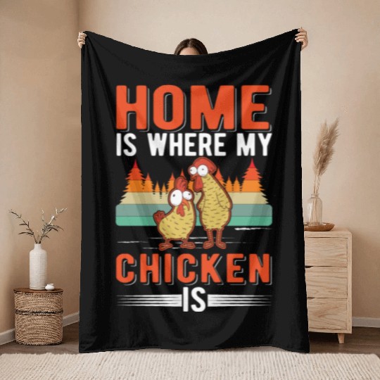 Chickens Home Farmer Chicken Throw Blankets