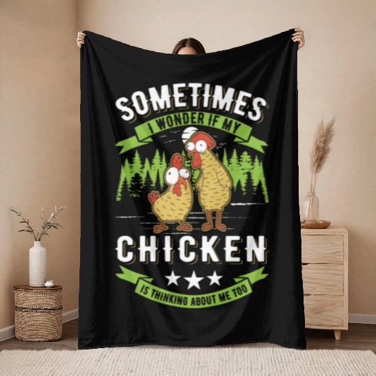 Chickens Chicken Farm Farmer Throw Blankets