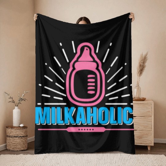 Baby Newborn Milkaholic Nursery Bottle Infant New Throw Blankets