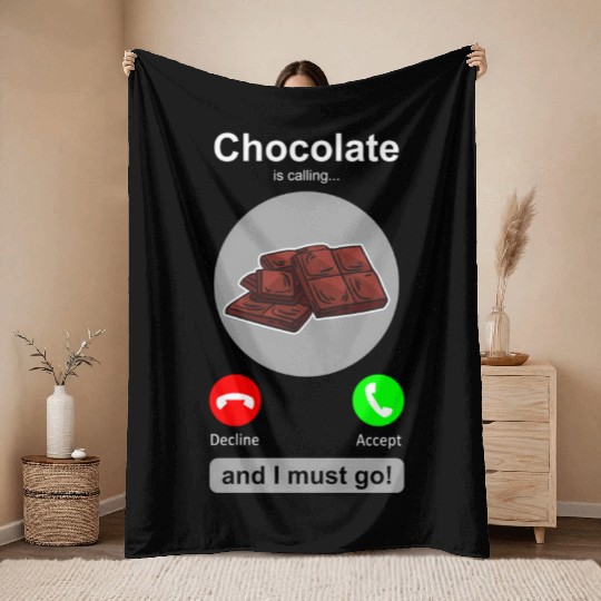 Chocolate Chocolate Candy Humor Throw Blankets
