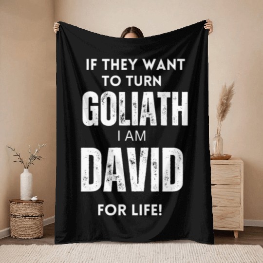David For Life Faith Over Fear Stories Throw Blankets